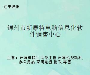 锦州市新康特电脑信息化软件销售中心 专业计算机网络工程的实践者与赋能者